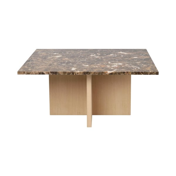 Smeđi mramorni stolić za kavu 90x90 cm Brooksville - Rowico-image-3