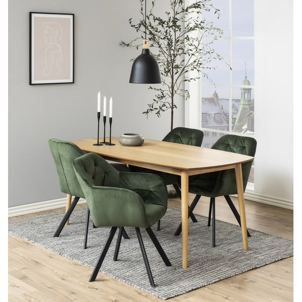 Zelena podstavljena blagovaonska stolica s naslonima za ruke Lola – Actona-image-1