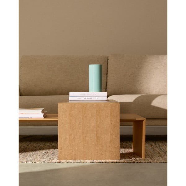 Stolić za kavu u dekoru hrasta u svijetloj prirodnoj boji 70x140 cm Litto – Kave Home-image-1