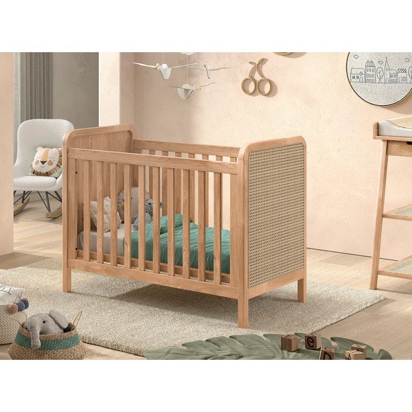 Dječji krevet s podesivom visinom 60x120 cm u prirodnoj boji Woods – Vipack-image-1