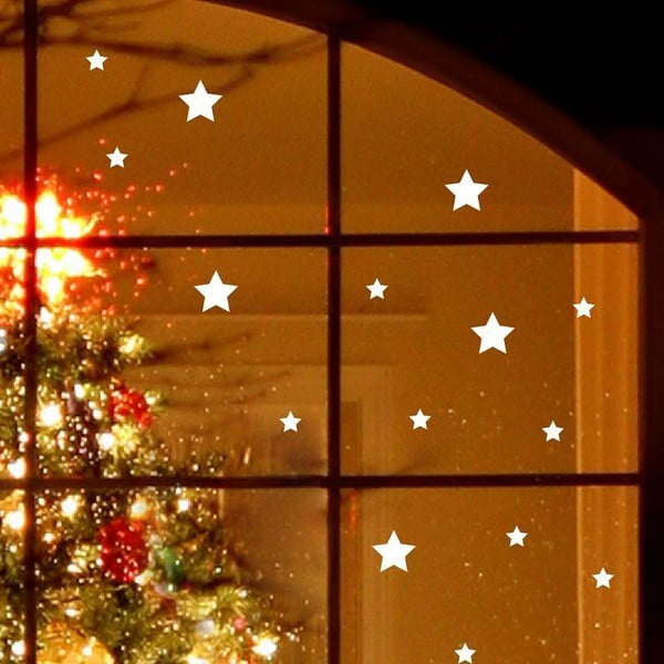 Elektrostatična božićna naljepnica Ambience Bright White Stars