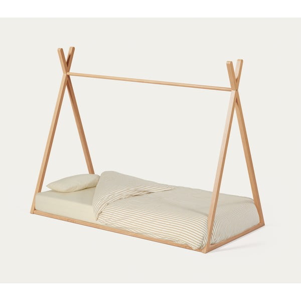 Dječji krevet od masivne bukve u obliku kućice s podnicom 90x190 cm u prirodnoj boji Maralis – Kave Home-image-4