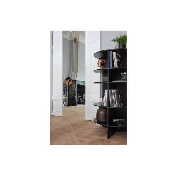 Crna biblioteka od čvrste jeseni 100x168 cm Trian – WOOOD-image-4