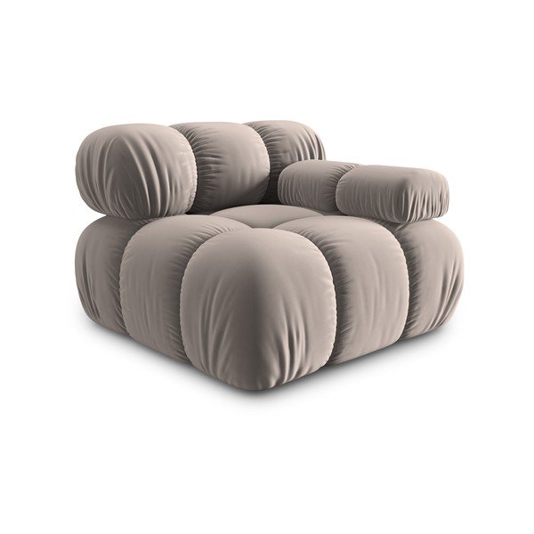 Svjetlo smeđa baršunasti modularna sjedeća garnitura (s desnim kutom) Bellis – Micadoni -image-3