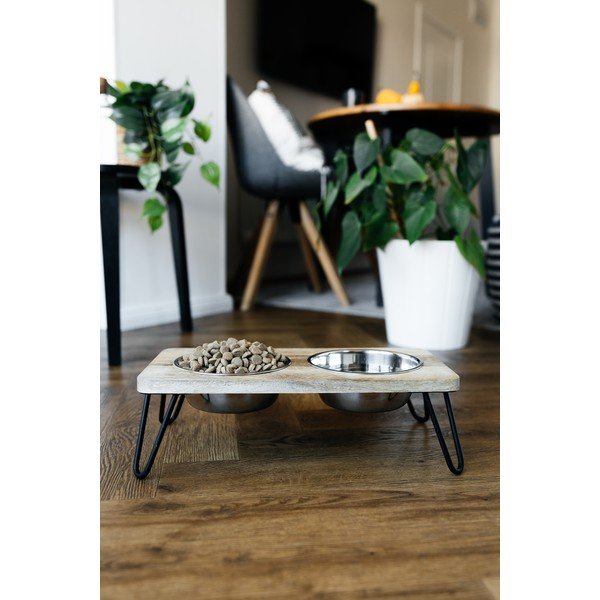 Drveni set posuda s postoljem za pse Dog Fantasy – Plaček Pet Products-image-1