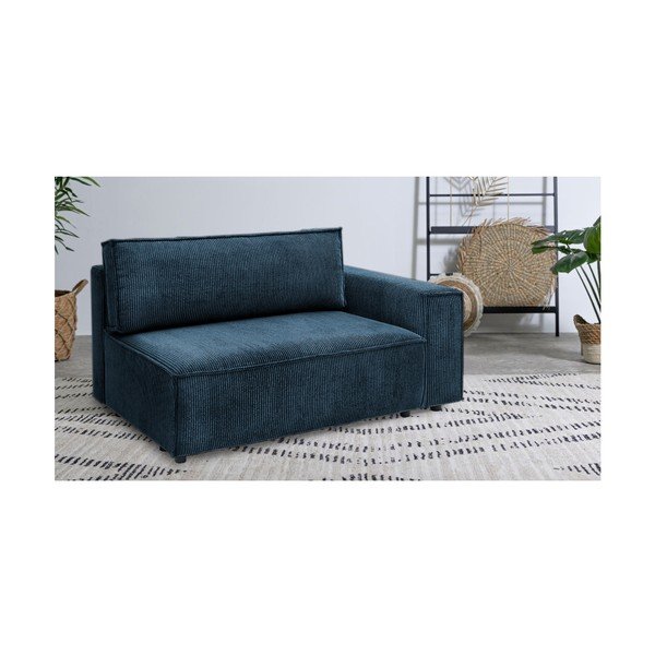 Tamno plava modularna sjedeća garnitura od samta (s desnim kutom) Nihad modular – Bobochic Paris-image-1