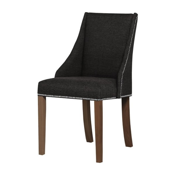 Antracit siva stolica s tamnosmeđim nogama od bukve Ted Lapidus Maison Patchouli