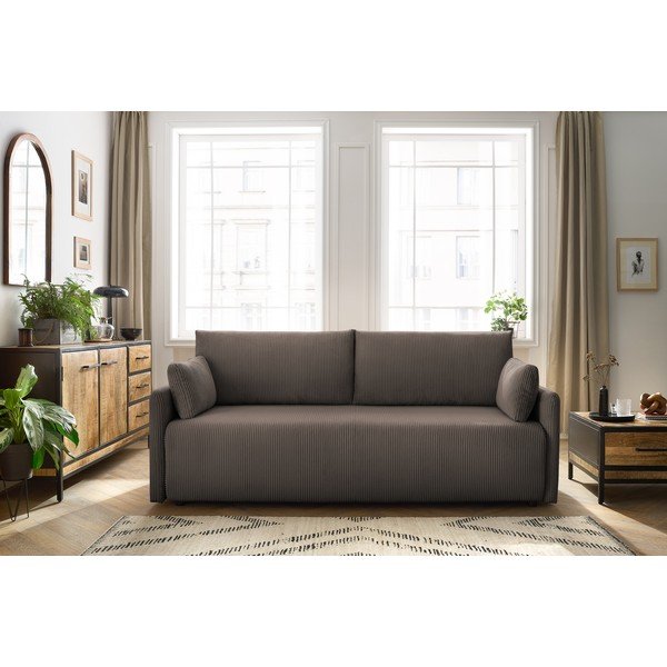Smeđa sklopiva sofa od samta 211 cm Marcel – Bobochic Paris-image-1