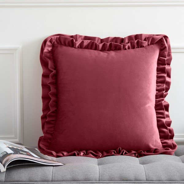 Ukrasni jastuk od samta 43x43 cm Velvet Double Frill – Catherine Lansfield-image-1