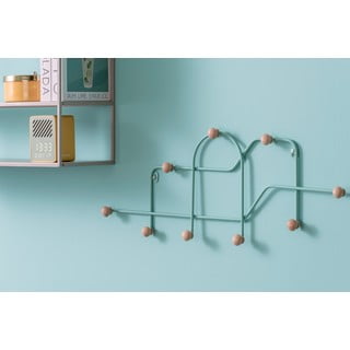 Tirkizna metalna zidna vješalica 71 cm Maze – PT LIVING