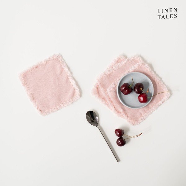 Svjetloružičasti platneni podmetači u setu od 4 kom - Linen Tales-image-1