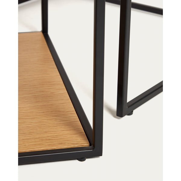 Okrugli stolići za kavu u setu 2 kom s pločom stola u dekoru hrasta u prirodnoj boji 50x100 cm Yoana – Kave Home-image-2