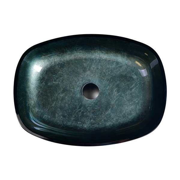 Petrolej zeleni stakleni umivaonik 54x39,5 cm Kvaore – Sapho-image-3