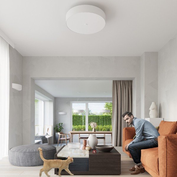 Bijela stropna svjetiljka sa staklenim sjenilom ø 50 cm Herra - Sollux-image-3