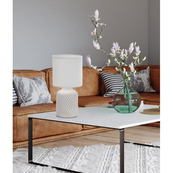Krem stolna lampa s tekstilnim sjenilom (visina 32 cm) Iner – Candellux Lighting-image-1