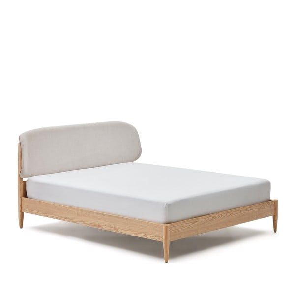 Bež/u prirodnoj boji bračni krevet od čvrste jeseni s podnicom 180x200 cm Octavia – Kave Home-image-3
