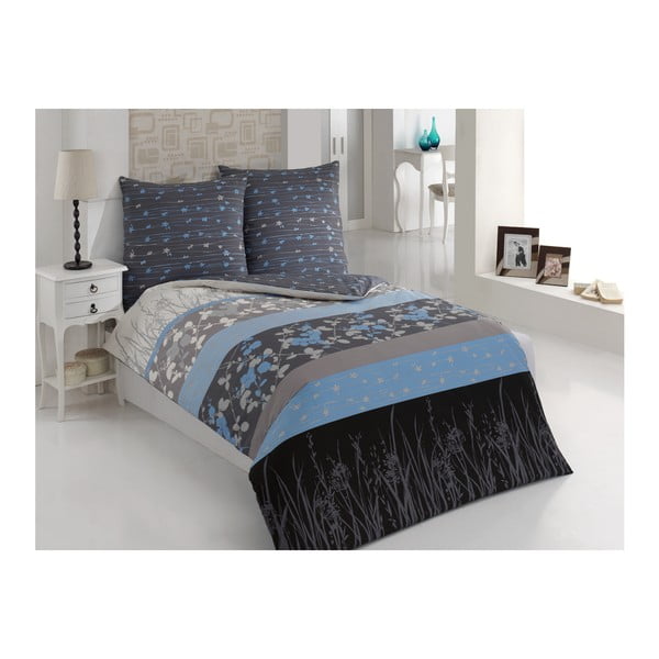 Posteljina s jastukom Elvira Blue, za krevet za jednu osobu, 135x200 cm