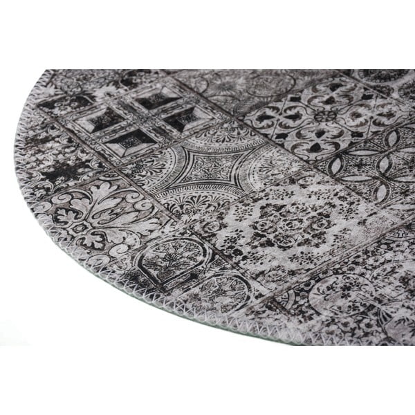 Sivi perivi okrugli tepih ø 100 cm – Vitaus-image-2