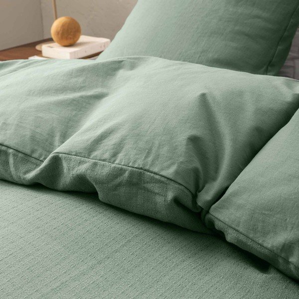 Zelena 3-dijelna pamučna posteljina za bračni krevet 240x220 cm Clara – douceur d'intérieur-image-1
