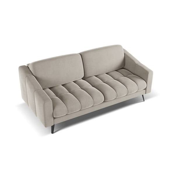 Bež baršunasti sofa 202 cm Nalu – Makamii-image-3