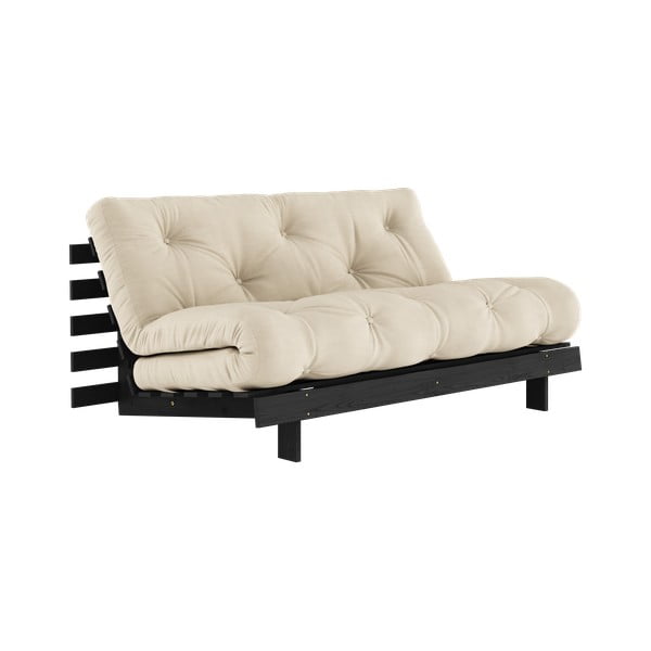Bež sklopiva sofa 160 cm Roots Black Night – Karup Design