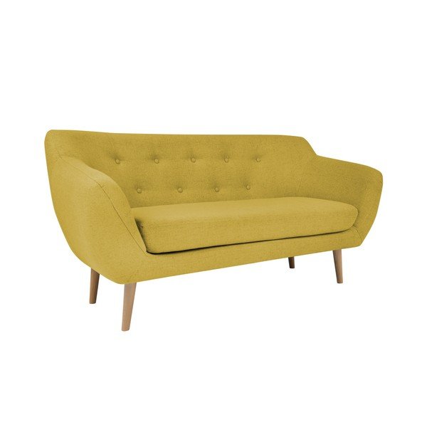 Žuta dvosjeda sa svijetlim nogama Mazzini Sofas Sicile-image-3
