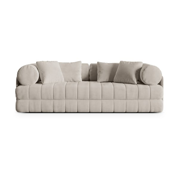Bež baršunasti sklopiva sofa 206 cm Kemi – Cosmopolitan Design
