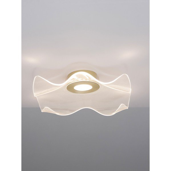 LED stropna svjetiljka aluminijska u zlatnoj boji sa sjenilom od akrilnog stakla 50x50 cm Siderno – Nova Luce-image-1