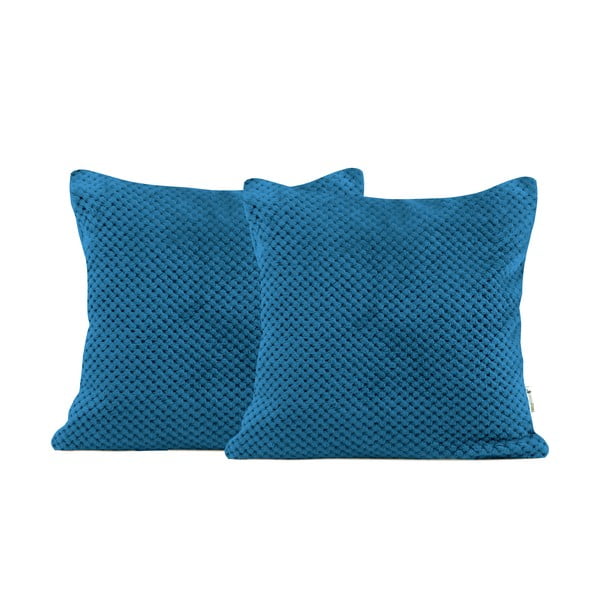 Set od 2 plave ukrasne jastučnice od mikrovlakana DecoKing Henry, 45 x 45 cm