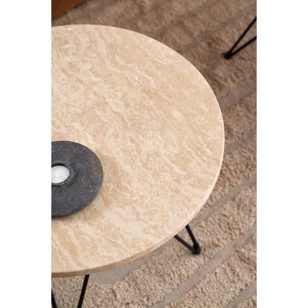 Okrugao pomoćni stol s pločom stola u mramornom dekoru ø 55 cm Prunus – Actona-image-2
