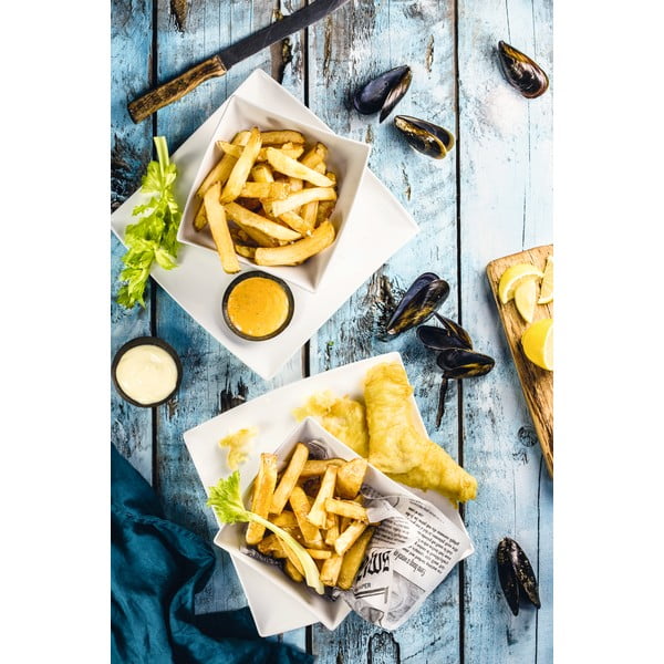 Bijeli porculanski duboki tanjur Maxwell & Williams East Meets West, 21,5 x 21,5 cm-image-3