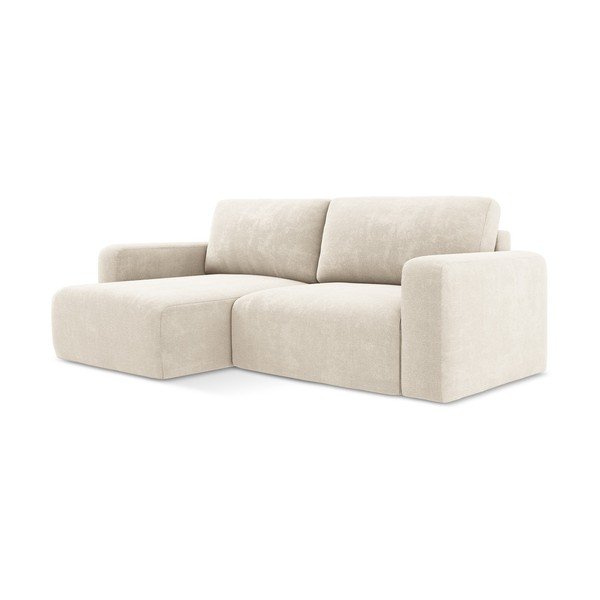 Krem sklopiva/s prostorom za odlaganje kutna garnitura od šenila (s lijevim kutom/s ležaljkom) Kona – Makamii-image-2