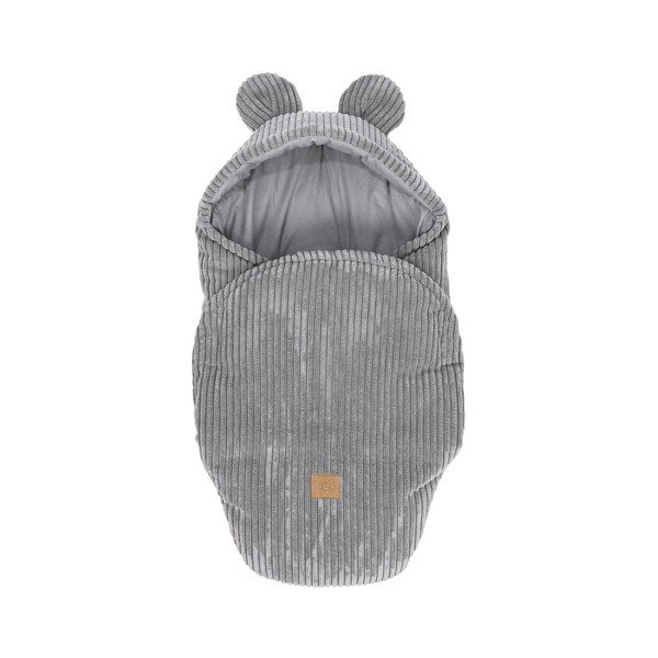 Sivi pokrivač za povijanje od samta 45x80 cm – Meowbaby