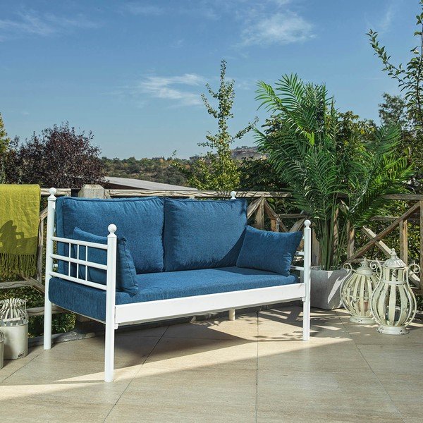 Plava metalna vrtna sofa Manyas – Floriane Garden-image-1