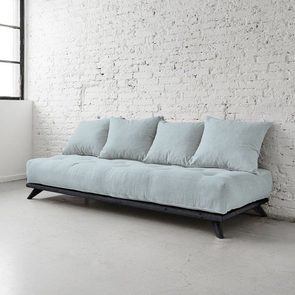 Sofa Senza crna / nebesko plava