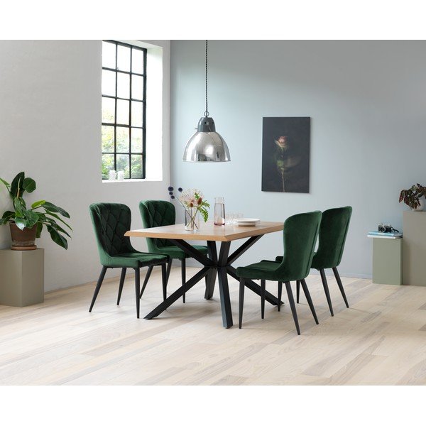 Zelena baršunasta blagovaonska stolica Granby – Unique Furniture-image-1