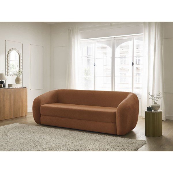 Narančasta sklopiva sofa od šenila 228 cm Neyo – Bobochic Paris-image-1