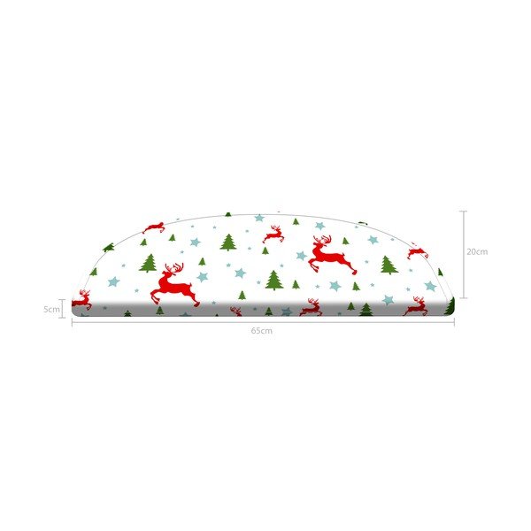 Crveno-bijeli tepisi za stepenice u setu od 16 kom Christmas Deer and Tree - Vitaus, 65 x 20 cm-image-4