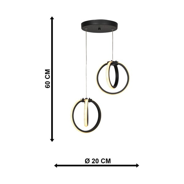 Crna metalna LED viseća svjetiljka ø 20 cm Sezen – Squid Lighting-image-4