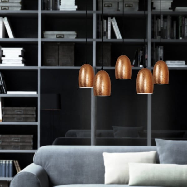 Petodijelna viseća lampa bakrene boje Sotto Luce UME , ⌀ 14 cm-image-1