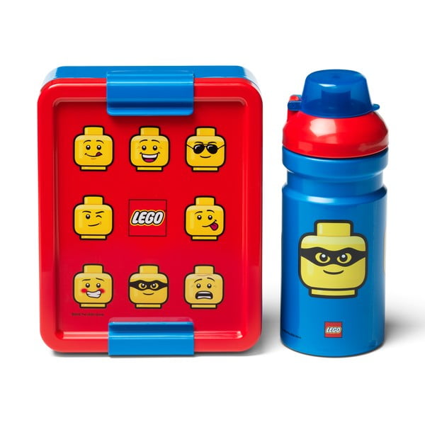 Set crveno-plave kutije za užinu i boce LEGO® Iconic