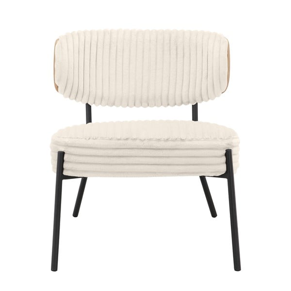 Krem fotelja s naslonjačem za noge od samta Jerry – Støraa-image-3
