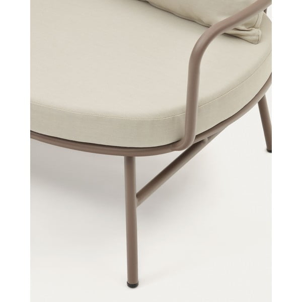 Krem metalna vrtna sofa Bramant – Kave Home-image-4