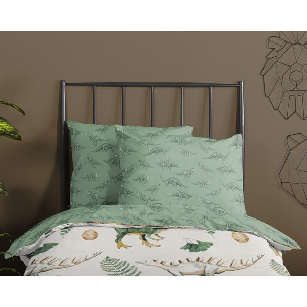 Zelena/bež pamučna dječja posteljina za dječji krevetić 100x135 cm Gabi – Good Morning-image-2