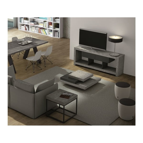 Stol za kavu u betonskom dekoru s crnim detaljima TemaHome Slate-image-2