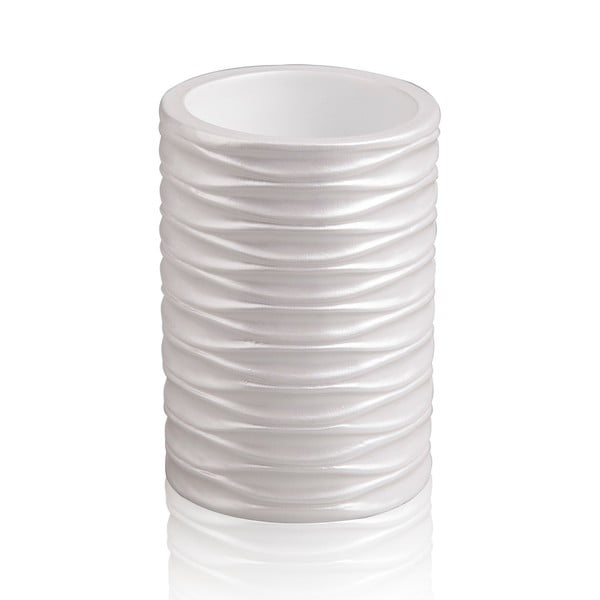 Bijela poliresinska čašica za četkicu za zube Wave - Tomasucci