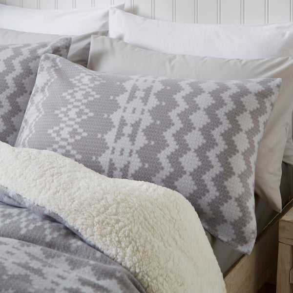 Siva posteljina od flisa Catherine Lansfield Alpine Fleece, 200 x 200 cm-image-2