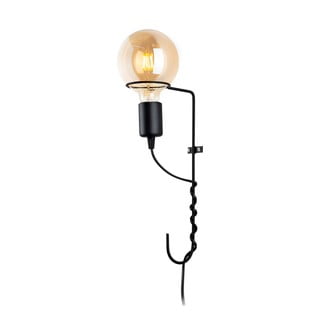 Crna zidna svjetiljka Squid Lighting Penta, visina 30 cm