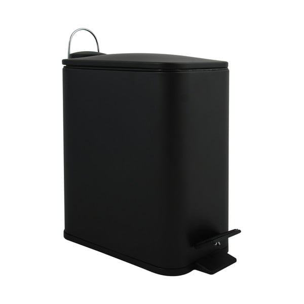 Mat crna željezna kanta za smeće s pedalom 5 l   Erik – Spirella