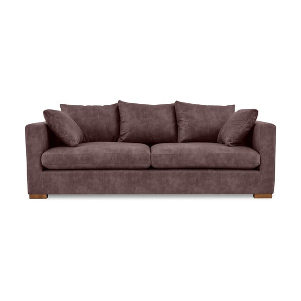 Tamno smeđa sofa od imitacije kože 225 cm Hamburg – Scandic